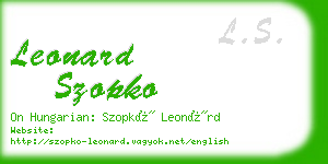 leonard szopko business card